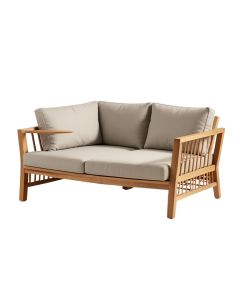 Cresicio Deluxe Teak Patio Sofa With Sunbrella Cushions (synthetic illustration; no displayed measurements)