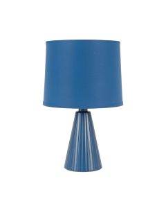 Ash Dale Table Lamp With A Plain Fabric Shade - Blue