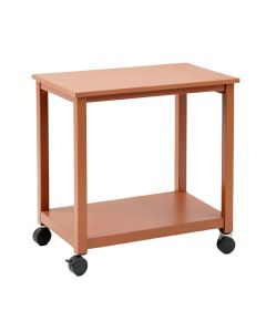 Birch Crest Empty Rolling Workshop Cart - Terracotta (synthetic illustration; no displayed measurements)