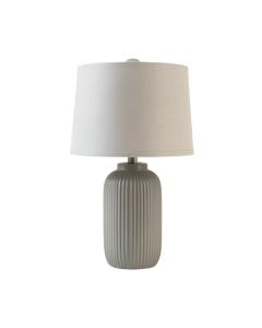 Fern Dell Table Lamp With A Plain Fabric Shade - Gray
