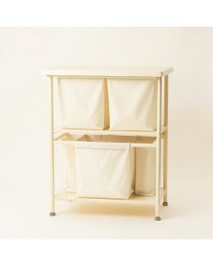 Maple Dale Laundry Sorting Station With Plain Removable Bags - Cream (synthetic illustration; no displayed measurements)