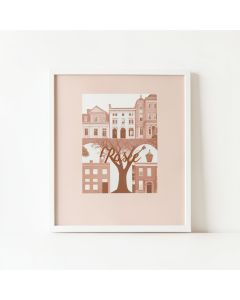 New York State Of Mind Rose Gold United States Cities - Textual Art Print (synthetic illustration; no displayed measurements)