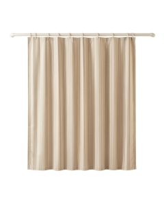 Oak Crest Shower Curtain Hanging Flat From A Plain Rod - Beige (synthetic illustration; no displayed measurements)