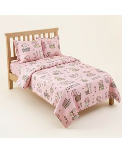 Pink Chocolate Four-Piece Nursery Decor Set (synthetic illustration; no displayed measurements)
