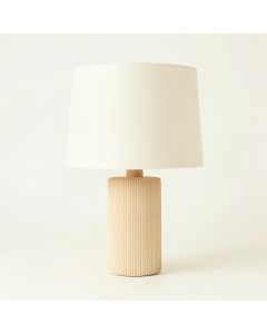 Birch Dell Table Lamp With A Plain Fabric Shade - Cream (synthetic illustration; no displayed measurements)