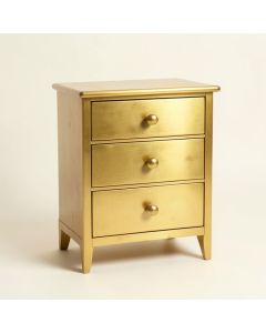 Three-Drawer Solid Wood Nightstand (synthetic illustration; no displayed measurements)