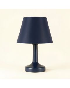Heath Crossing Table Lamp With A Plain Fabric Shade - Navy (synthetic illustration; no displayed measurements)
