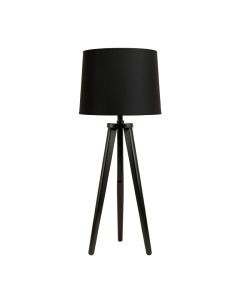 Lake Bridge Floor Lamp With A Plain Fabric Shade - Black (synthetic illustration; no displayed measurements)