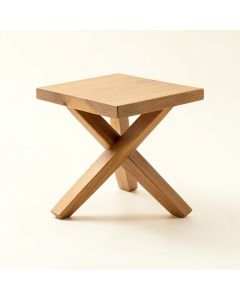 Animals Solid Wood Top Cross Legs End Table (synthetic illustration; no displayed measurements)