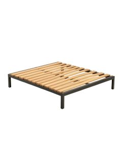 Harden Wood Slat And Metal Platform Bed Frame