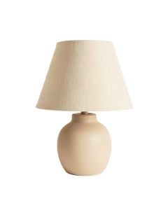 Cedar Bluff Table Lamp With A Plain Fabric Shade - Beige (synthetic illustration; no displayed measurements)