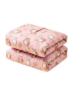 Cozy Line Home Fashions Home Sweet Pink Owl Print Reversible Quilt Set (synthetic illustration; no displayed measurements)