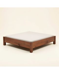 Solid Wood Low Profile Platform Bed (synthetic illustration; no displayed measurements)