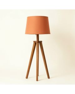 Linden Brook Floor Lamp With A Plain Fabric Shade - Terracotta (synthetic illustration; no displayed measurements)