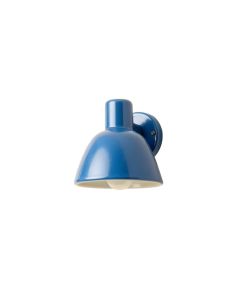 Sage Arc Wall Sconce Mounted On A Plain Wall - Blue