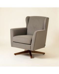 Hemsley 29.5 '' Wide Polyester Swivel Wingback Chair (synthetic illustration; no displayed measurements)