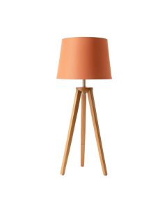 Oak Crest Floor Lamp With A Plain Fabric Shade - Terracotta (synthetic illustration; no displayed measurements)