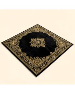 Wool Hand-Tufted Black/Gold Area Rug (synthetic illustration; no displayed measurements)