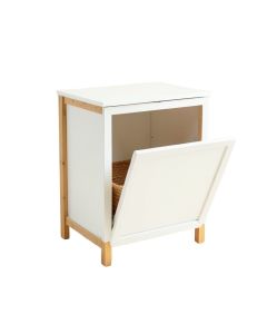Maple Bend Freestanding Pull-Out Hamper Cabinet - White (synthetic illustration; no displayed measurements)