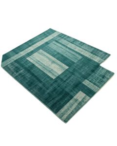 Agnus Striped Teal Indoor / Outdoor Area Rug