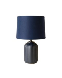 Summit Canyon Table Lamp With A Plain Fabric Shade - Navy