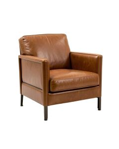 Warrick 29 '' Wide Top Grain Leather Barrel Chair (synthetic illustration; no displayed measurements)