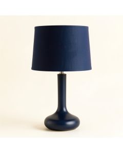 Dawn Crest Table Lamp With A Plain Fabric Shade - Navy (synthetic illustration; no displayed measurements)
