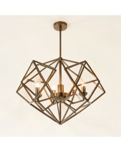 Oakengates 4 - Light Unique / Statement Geometric Chandelier (synthetic illustration; no displayed measurements)