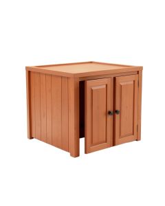 Maple Bend Empty Furniture-Style Litter Enclosure - Terracotta (synthetic illustration; no displayed measurements)