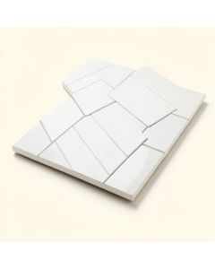 Domino 1 '' X 3 '' Porcelain Herringbone Mosaic Wall & Floor Tile (synthetic illustration; no displayed measurements)
