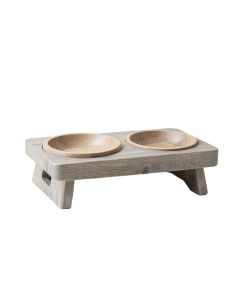 Spruce Canyon Pet Feeding Stand With Two Plain Empty Bowls - Gray (synthetic illustration; no displayed measurements)