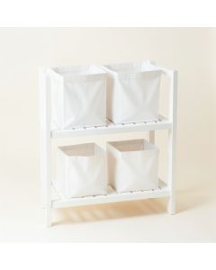 Alder Bluff Laundry Sorting Station With Plain Removable Bags - White (synthetic illustration; no displayed measurements)