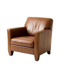 Leather Arm Chair In Cognac (synthetic illustration; no displayed measurements)