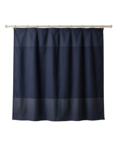 Cliff Branch Shower Curtain Hanging Flat From A Plain Rod - Navy (synthetic illustration; no displayed measurements)
