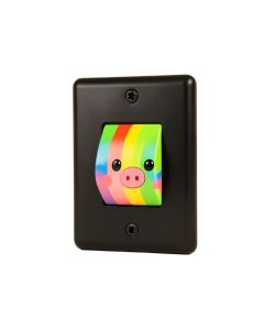 Rainbow Pig Cartoon Cute Pigs Cartoony Anime Style On Black 1-Gang Toggle Light Switch Wall Plate (synthetic illustration; no displayed measurements)