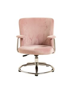 Modern Velvet Office Chair , Armchair Pink Desk Chair , Ajustable Height 360 Revolving Chair