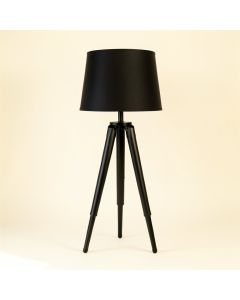 Wren Branch Floor Lamp With A Plain Fabric Shade - Black (synthetic illustration; no displayed measurements)