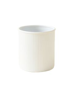 Ridge Crest Empty Candle Holder - White