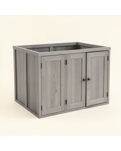 Reed Dell Empty Furniture-Style Litter Enclosure - Gray (synthetic illustration; no displayed measurements)