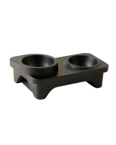 Cove Dale Pet Feeding Stand With Two Plain Empty Bowls - Black (synthetic illustration; no displayed measurements)