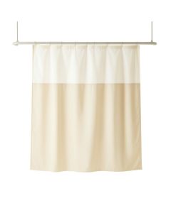 Pine Branch Shower Curtain Hanging Flat From A Plain Rod - Cream (synthetic illustration; no displayed measurements)