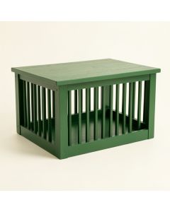 Fern Field Empty Furniture-Style Pet Crate - Green (synthetic illustration; no displayed measurements)