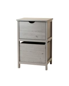 Willow Crest Freestanding Pull-Out Hamper Cabinet - Gray