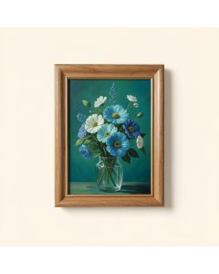 Flowers In Unity Teal By David Bromstad - Picture Frame Painting Print On Plastic (synthetic illustration; no displayed measurements)