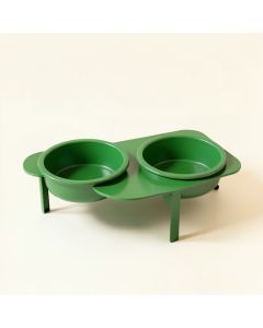 Briar Dale Pet Feeding Stand With Two Plain Empty Bowls - Green (synthetic illustration; no displayed measurements)