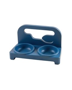 Hazel Edge Pet Feeding Stand With Two Plain Empty Bowls - Blue