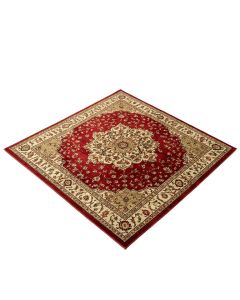 Oldenzaal Oriental Machine Made Power Loom Wool/Polyester Red/Beige/Brown Area Rug