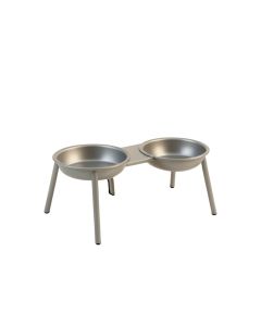 Spruce Crest Pet Feeding Stand With Two Plain Empty Bowls - Gray (synthetic illustration; no displayed measurements)