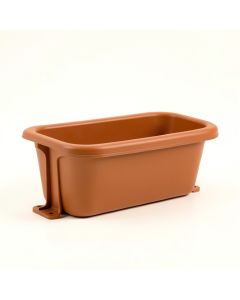 Birch Arc Empty Railing Planter With Integral Brackets (synthetic illustration; no displayed measurements)
