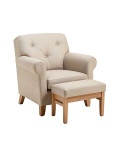 Dontrell 27.5 '' Wide Tufted Armchair And Ottoman (synthetic illustration; no displayed measurements)